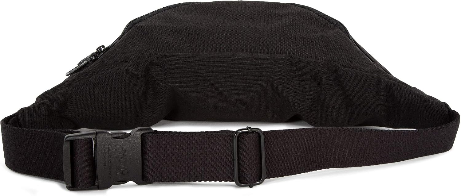 Manhattan Portage Waxed Nylon Alleycat Waist Bag Lightweight Water-Resistant Crossbody & Hip Pack for Commuters, College & Travel (Black)