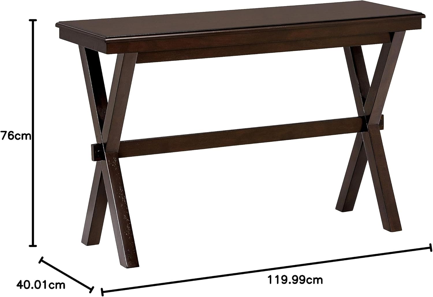 Amazon Brand – Ravenna Home Flush Mount Wood Cross Console Table, 15.75"W, Dark Brown Walnut