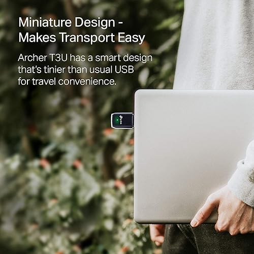 Vista 5 de TP-Link Adaptador WiFi USB AC1300 (Archer T3U) - Adaptador de red inalámbrica de doble banda 2.4G/5G para PC de escritorio, MU-MIMO WiFi Dongle, USB