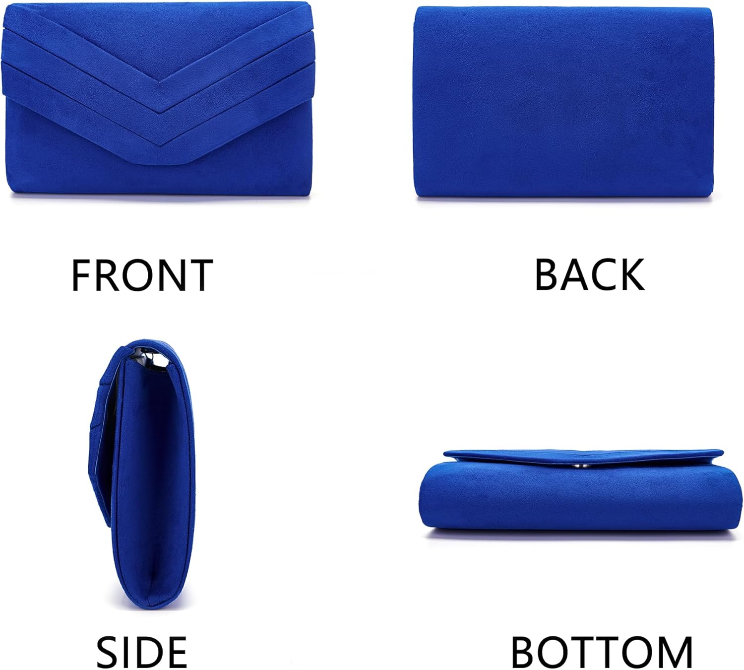 Milisente Evening Bag for Women, Suede Envelope Evening Purses Crossbody Shoulder Clutch Bag - Image 5