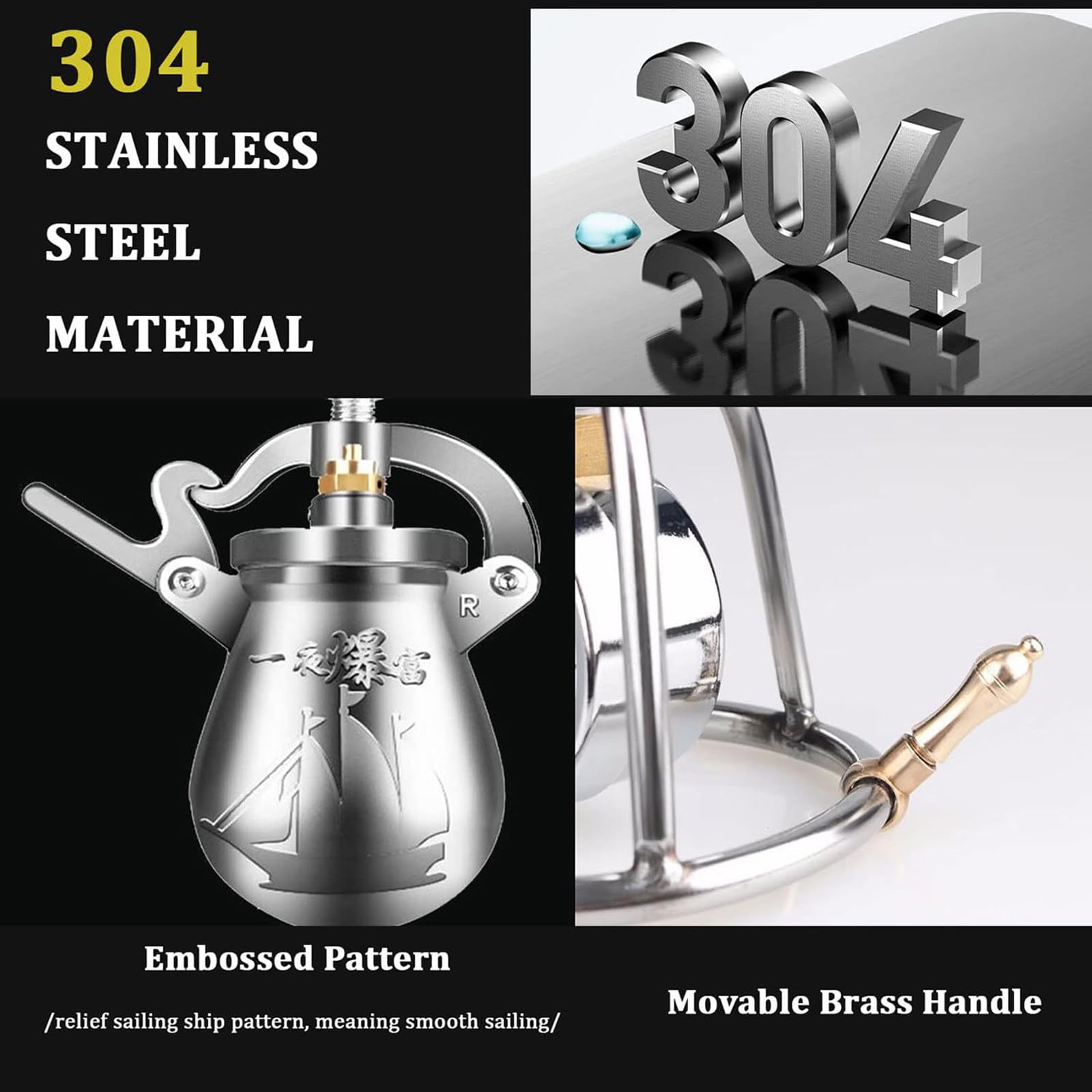 300ml Popcornmaschine Retro Popcorn Maker mit Manometer Edelstahl-Popcorn-Popper Mini- Popcorn Maschine für Heimkino-Abend