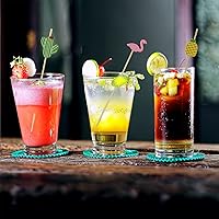 Vista 3 de PARTYHIPPO Paquete de 200 palillos de cóctel de bambú – Palillos de frutas tropicales de 4.7 pulgadas para aperitivos, frutas, queso, bebidas