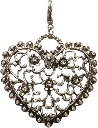 Alpenflüstern Ciondolo per costume tradizionale bavarese King Max per Charivari o collana tradizionale (argento anticato) AAH164, metallo non pregiato