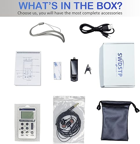 Miniatura 7 de Radio AM FM portátil con pantalla LCD de sintonización digital, radio de bolsillo recargable SWDSTP con auriculares estéreo y clip de cinturón