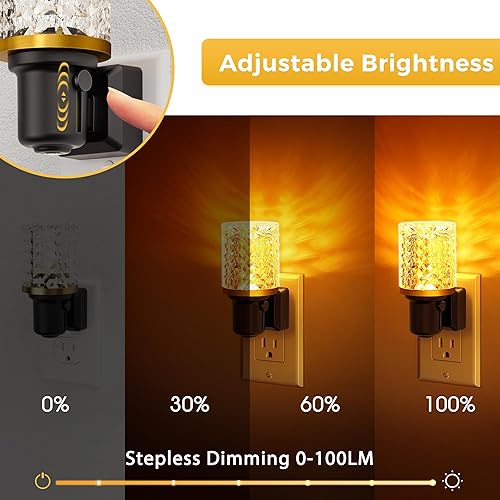 Miniatura 71 de L LOHAS LED Luz nocturna, paquete de 2 luces nocturnas regulables enchufables a la pared, luz nocturna RGB que cambia de color con sensor de luz