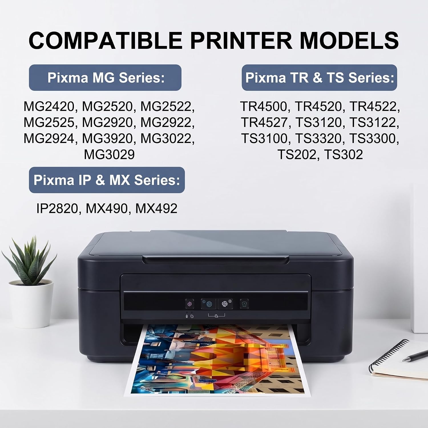 245XL 246XL Ink Cartridge Replacement for Canon 245XL 246XL Combo Pack PG-245XL CL-246XL Compatible for Canon Ink 245 and 246 for Pixma MG2522 TS3122 TS3322 MX490 TR4520 Printer (2 Pack) image 3