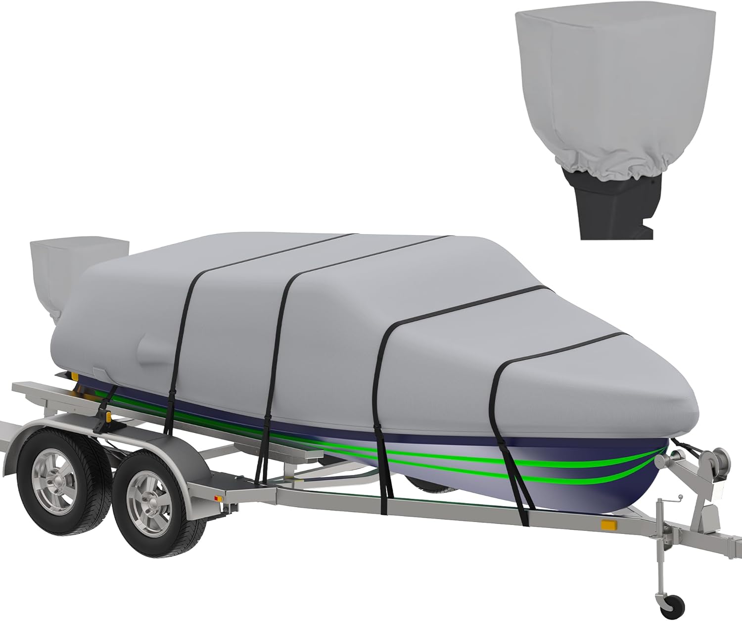 KMusculo Boat Cover, 1618.5 ft Heavy Duty 800D Waterproof Boat Cover