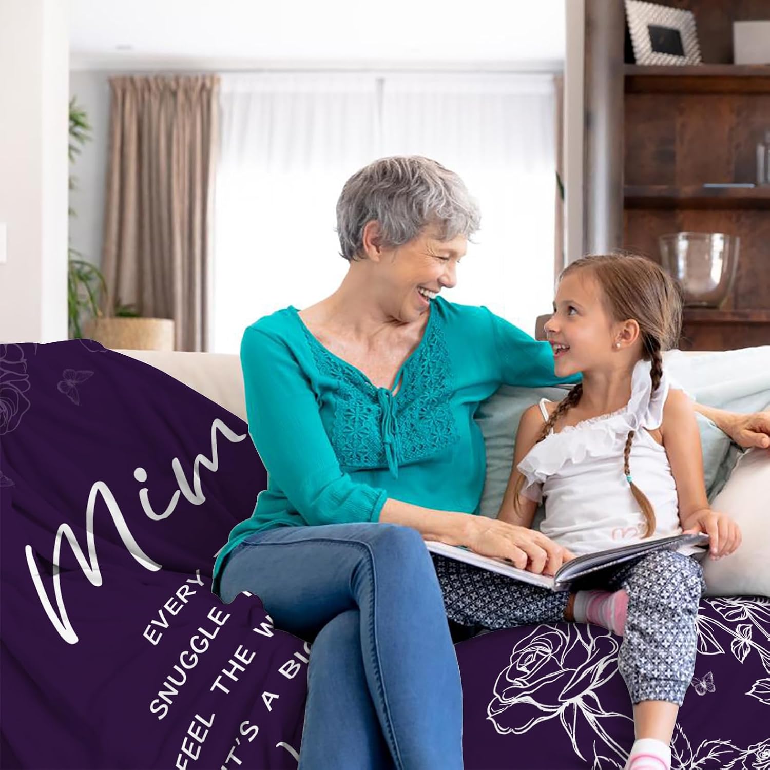 Mimi Gifts for Grandma Blanket 50"x60", Birthday Gifts for Mimi Blanket for Christmas Thanksgiving, Grandma Birthday Gift from Grandkids