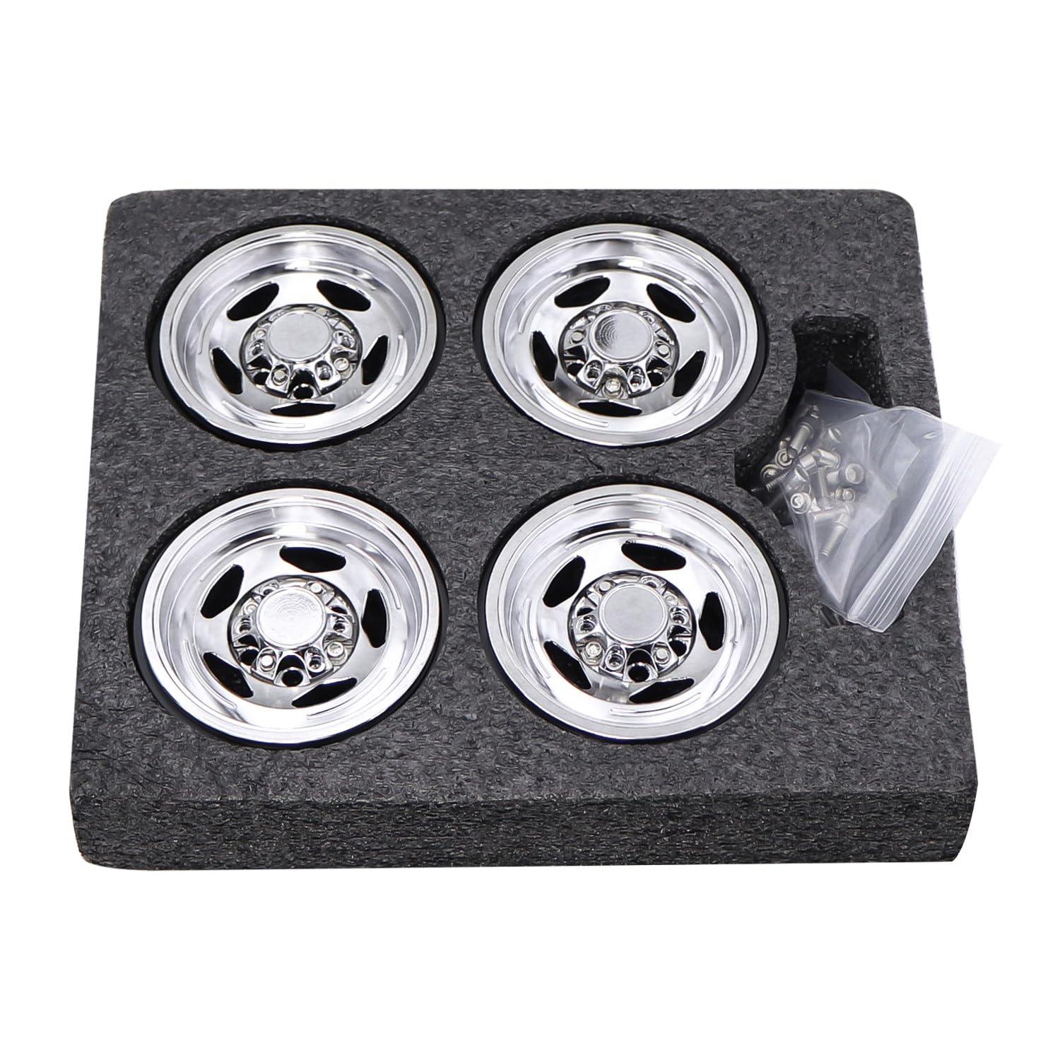 Felgi aluminiowe 1.9 Offset -4mm do RC 1/10 z nakrętką hex 12mm