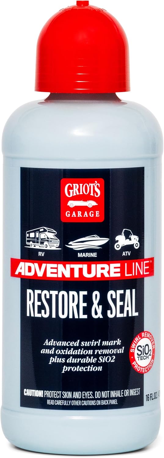 Griot's Garage Adventure Line Restore and Seal, Auto Detailing and Polishing for RVs, Campers, Boats, ATVs, Motorcycles, Works on Paint, Chrome, Steel and More, 10888, One Gallon