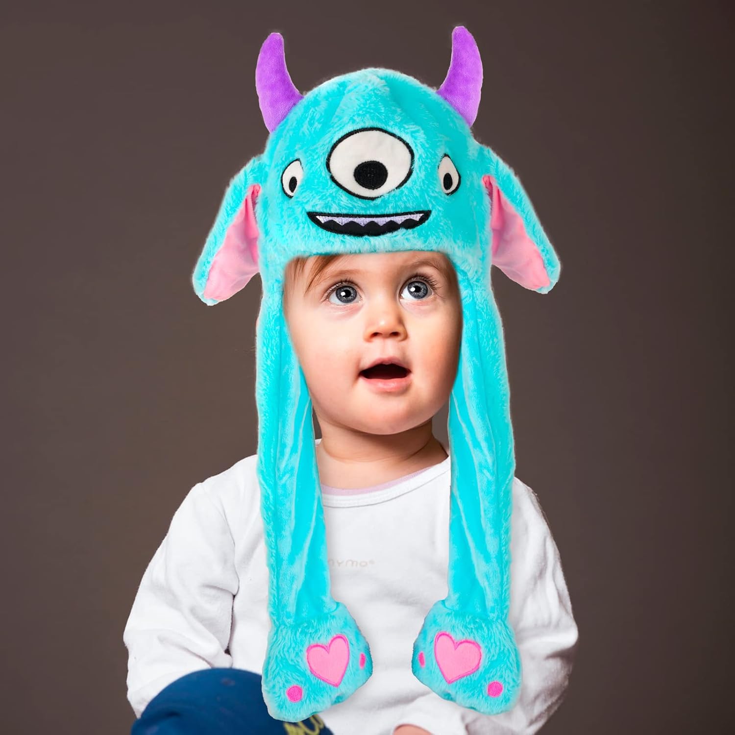 2 Pack Ear Moving Monster Hat Plush Animal Ears Jumping up Hat Two Style Halloween Christmas Cosplay Novelty Party Cap for Adult Women Kids,Pink and Blue Color - Image 6