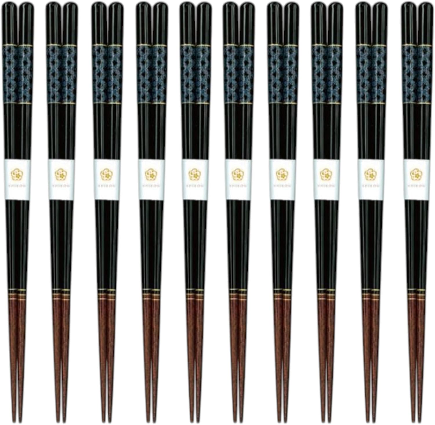 J-kitchens Chopsticks, Set of 10, Lunch, Picnic, Excursions, Sports Events, Guests, Entertaining, Wooden, Cloisonné, 9.1 inches (23.0 cm), Dishwasher Safe, Made in Japan