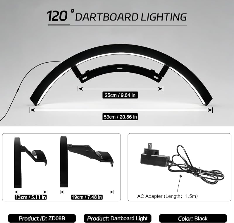CyeeLife ZD08B LED világítás dartboard-hoz, elektronikus és normál táblához, szekrénnyel kompatibilis
