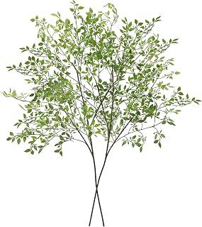 CEWOR 2-Pack 43.3" UV-Resistant Artificial Nandina Plants - Realistic Fake Greenery Stems for Indoor Outdoor Home Office Wedding Decor