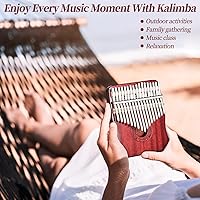 Vista 6 de Kalimba Thumb Piano 17 Keys Finger piano (Wine red)