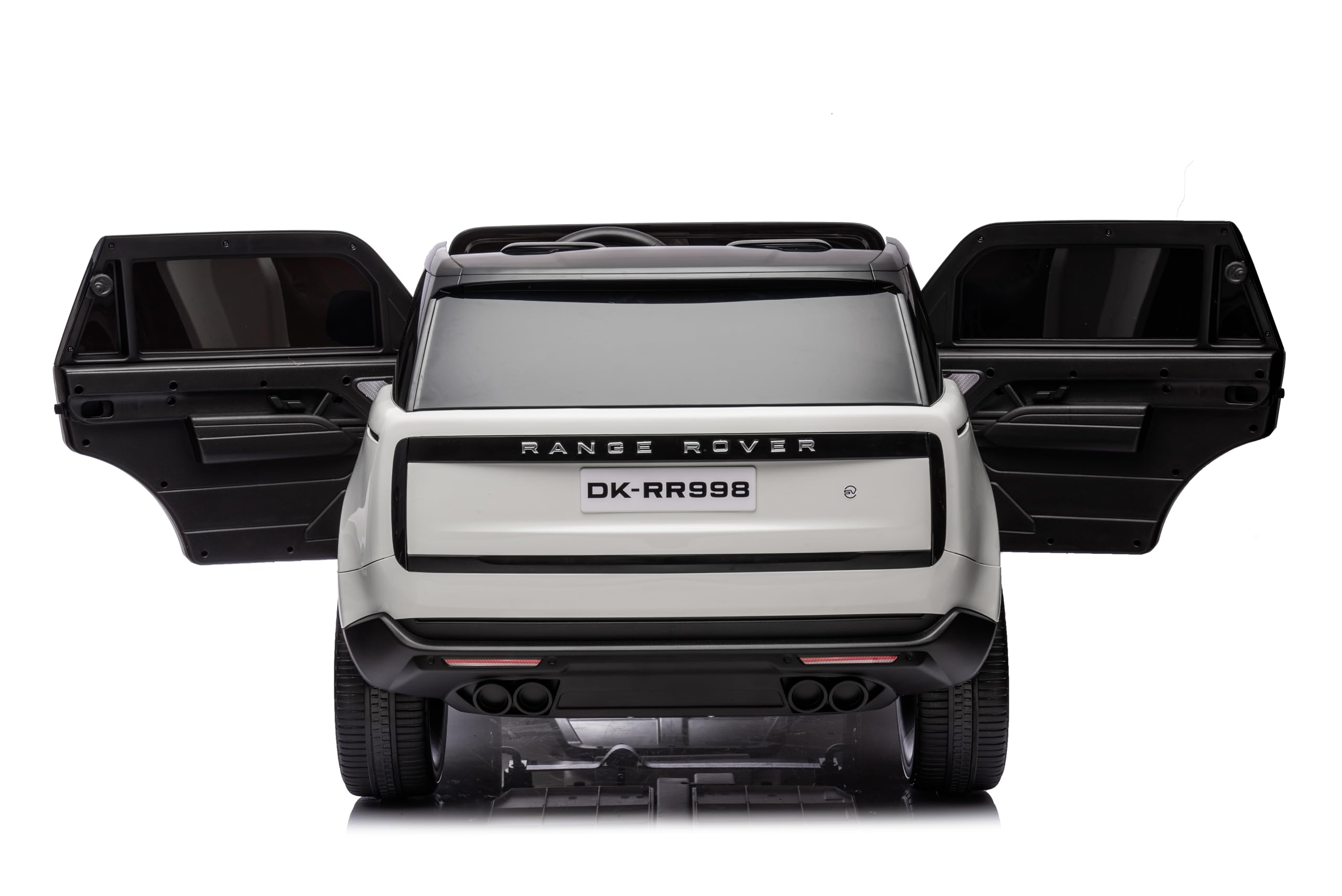 FINOOS Dziecięcy samochód elektryczny Range Rover. 12 V z pilotem zdalnego sterowania 2,4 GHz, 4 x silnik 12 V 45 W, od 1 do 6 lat (biały)
