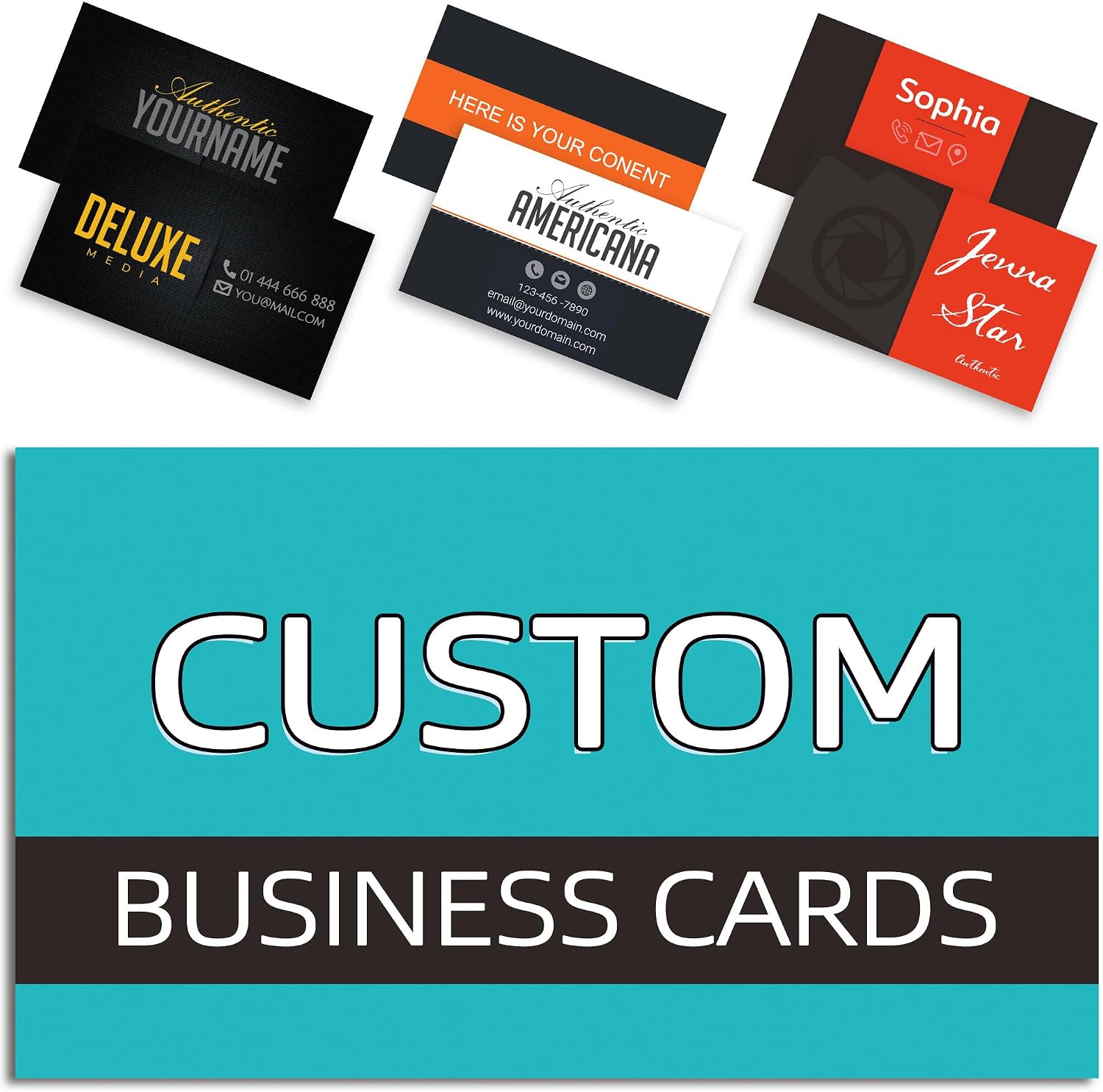 Amazon.com : Custom Business Cards with Your Logo, Business Cards ...