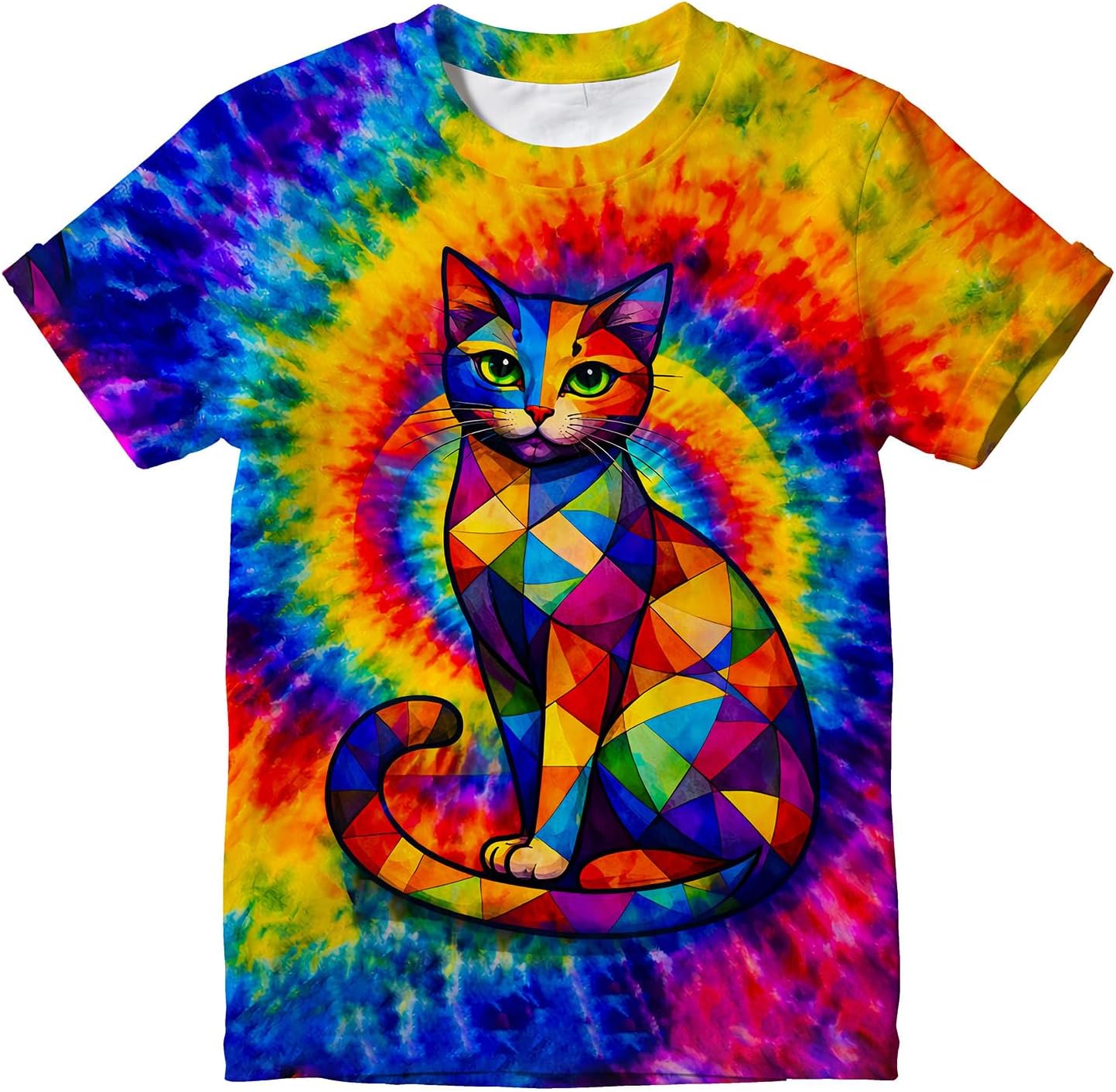 Kids Tie Dye T Shirt Short Sleeve Crewneck Tee for 4-16 Years Boys Girls Summer Top