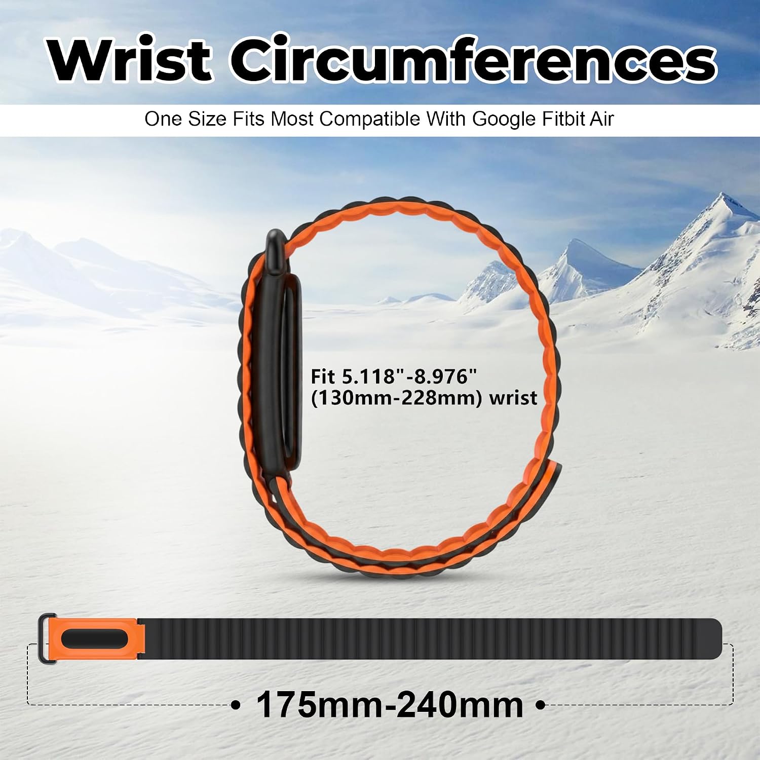 DADO Magnetic Silicone Band Compatible with Google Fitbit Air, Soft Waterproof Silicone Strap with Strong Magnetic Closure Wristband for Men & Women image 3