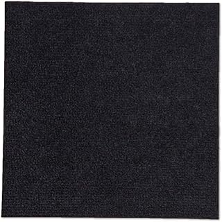 Self Adhesive Carpet Floor Peel Tile Square 48 Pcs 12" x 12" Peel and Stick Carpet Floor Tiles Home Furnishings Floor Easy Install DIY (48, Black)