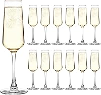 UMEIED 7.5oz Crystal Champagne Flutes Set of 12 - Long Stemmed Clear Sparkling Wine Glasses for Weddings, Parties, Gifts