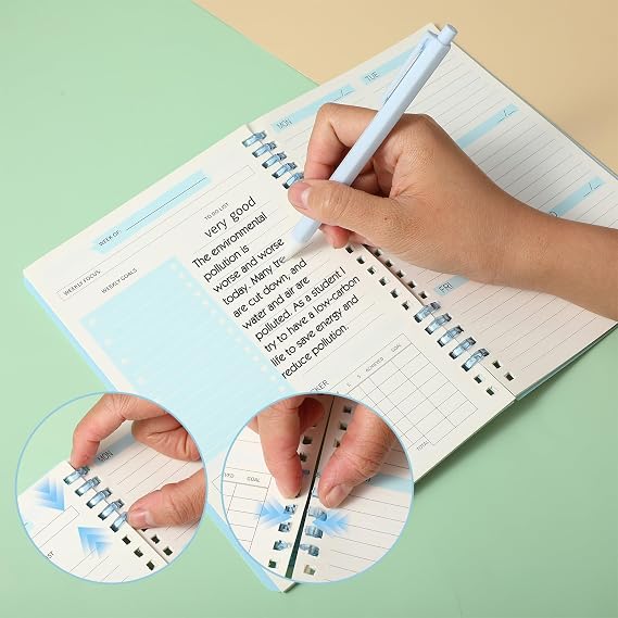 Andibro 24 Pcs 5 Ring Plastic Loose Leaf Binder Rings, Multi-Color Binding Spines Snap Split Binding Combs for Notebook Diary Scrapbook Photo Album