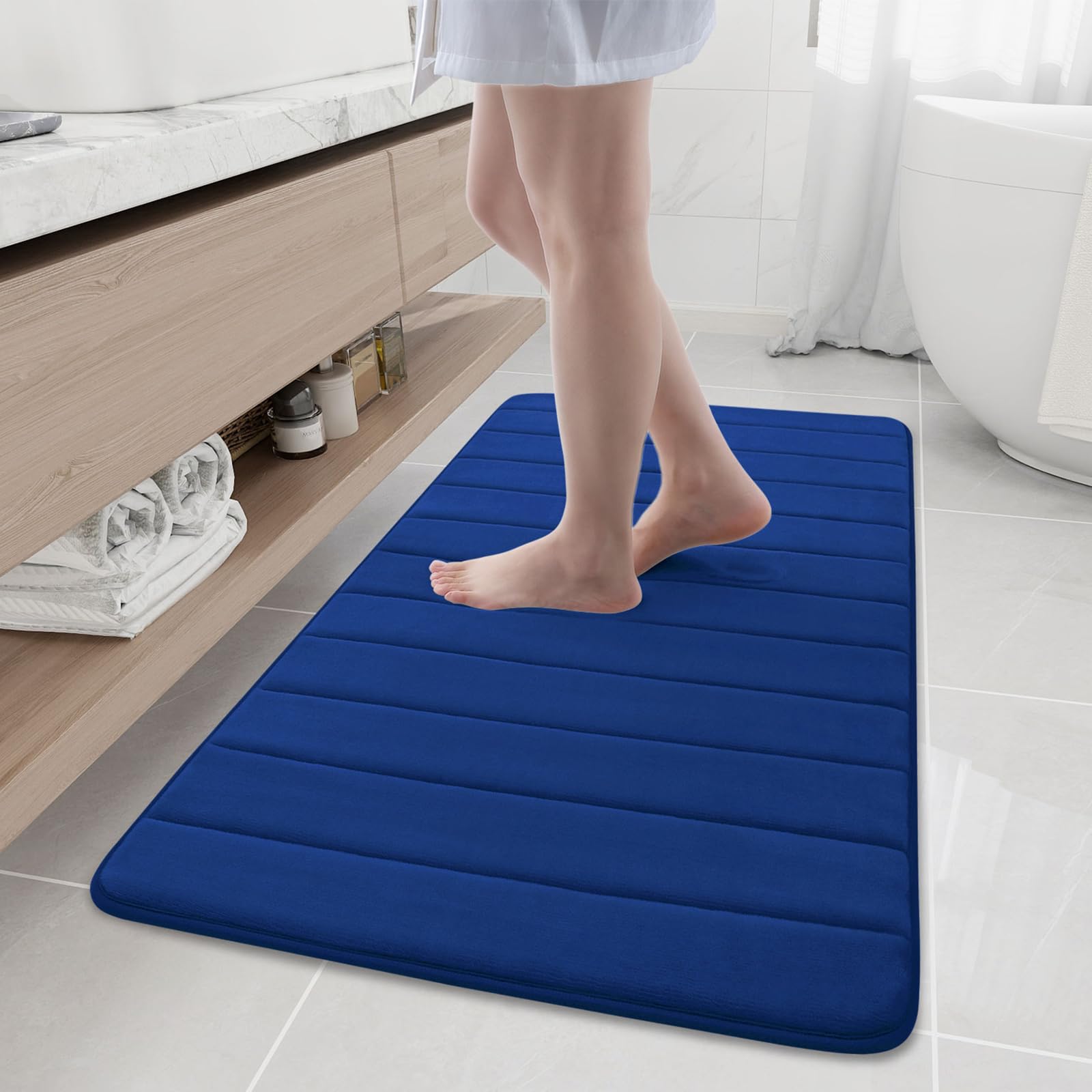 Buganda Memory Foam Bath Mat, 47" x 24", Ultra Soft and Non-Slip Bathroom Rugs, Water Absorbent and Machine Washable Bath Rug Runner for Bathroom,