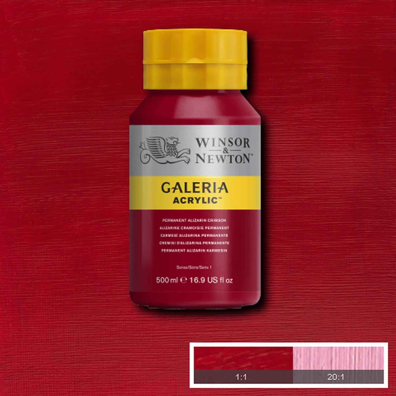 Winsor & Newton 500ml Bottle Galeria Acrylic Colour with Nozzle Cap - Permanent Alizarin Crimson