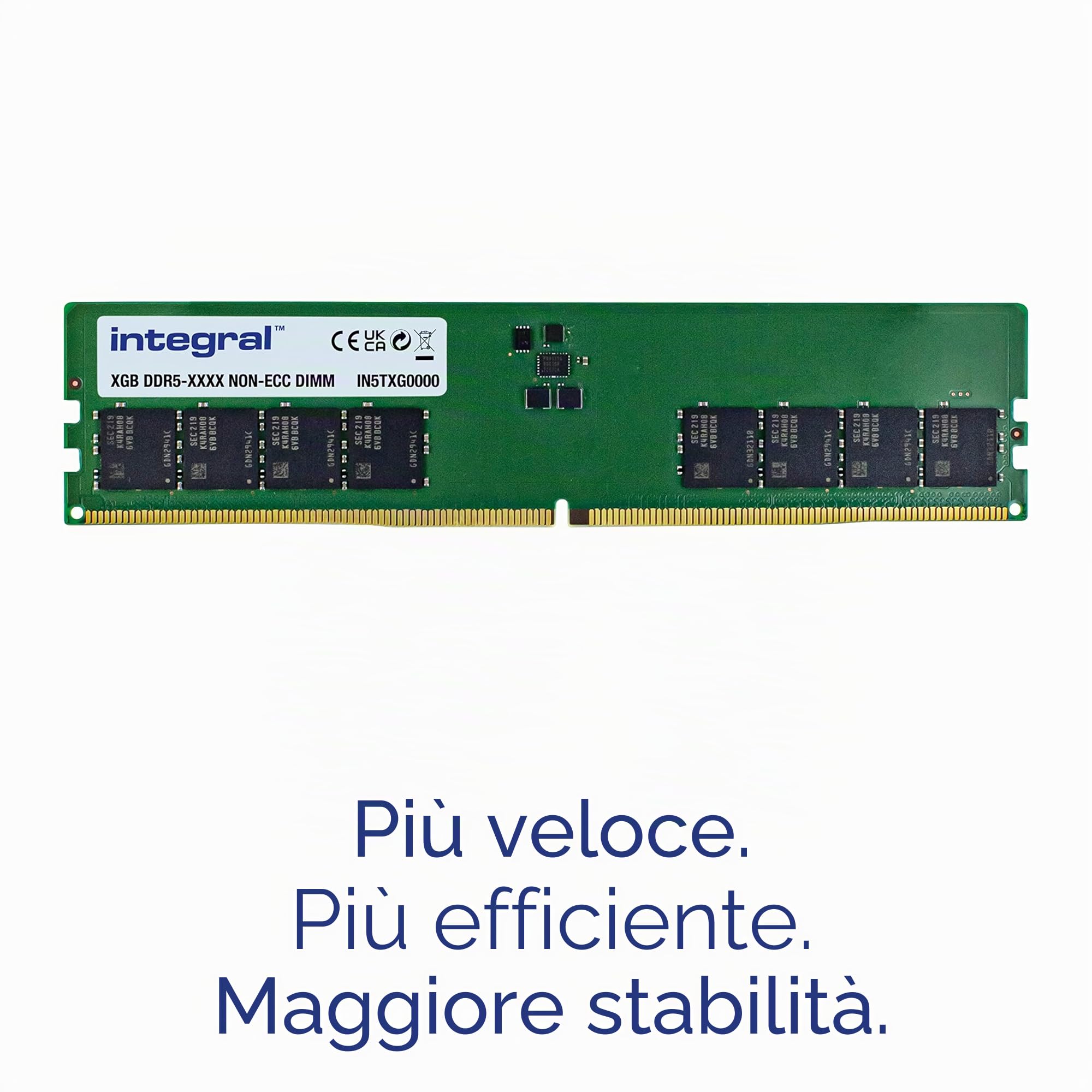 Integral 8GB DDR5 RAM 4800MHz DIMM PC Desktop Computer Modulo di Memoria