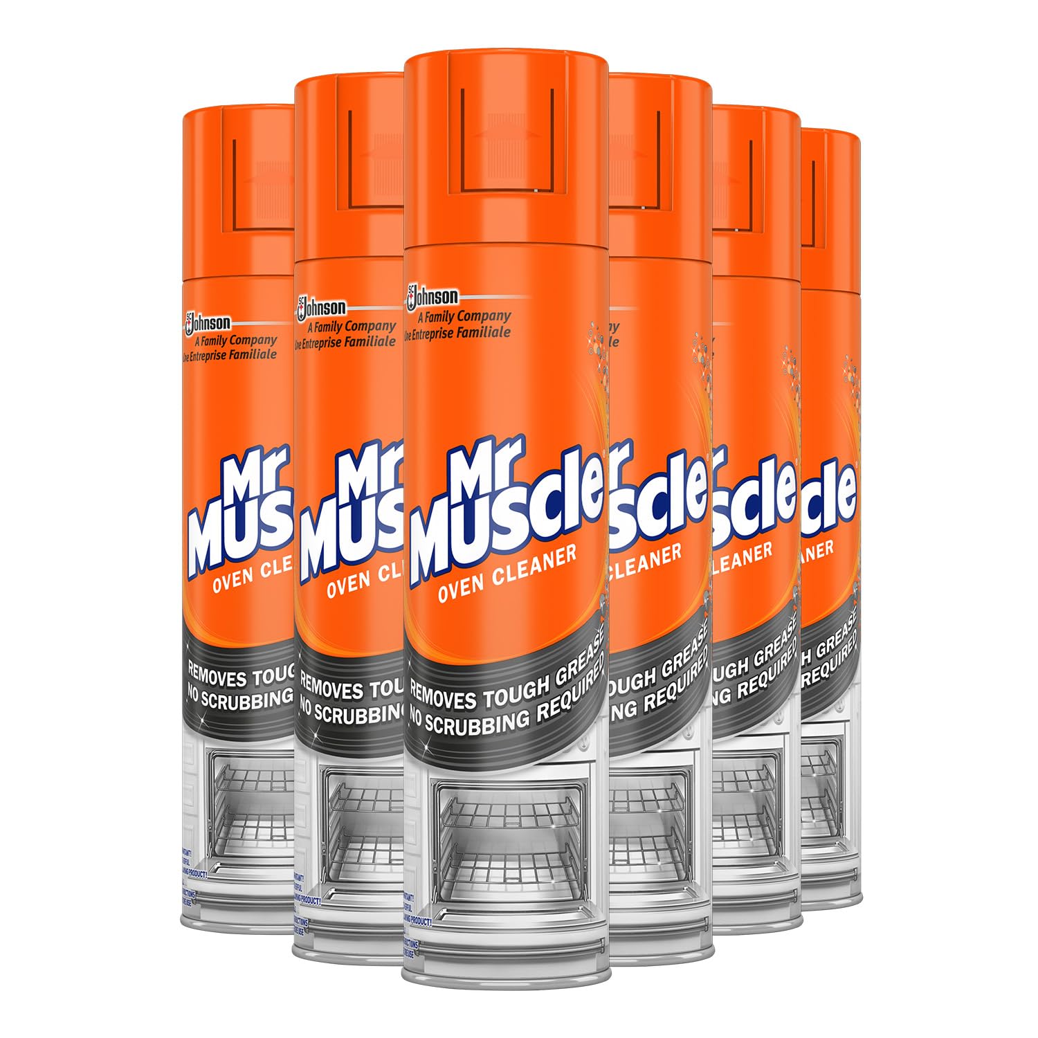 Mr Muscle Oven Cleaner, Heavy Duty Oven Cleaner & Degreaser for Burnt Grease & Food Spills, No-Scrub Formula for Quick Kitchen Cleaning, Fast-Acting Clean in Just 30 Minutes, Pack of 6 (6 x 300ml)