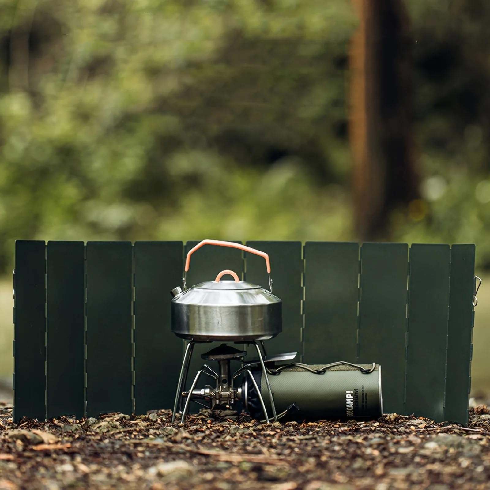 Estufa De Camping Hierro Cuadrada, Parabrisas 10 Placas, Deflector Cocina Plegable for Exteriores, Barrera Ligera Contra Incendios for Senderismo Y Aventura Para camping