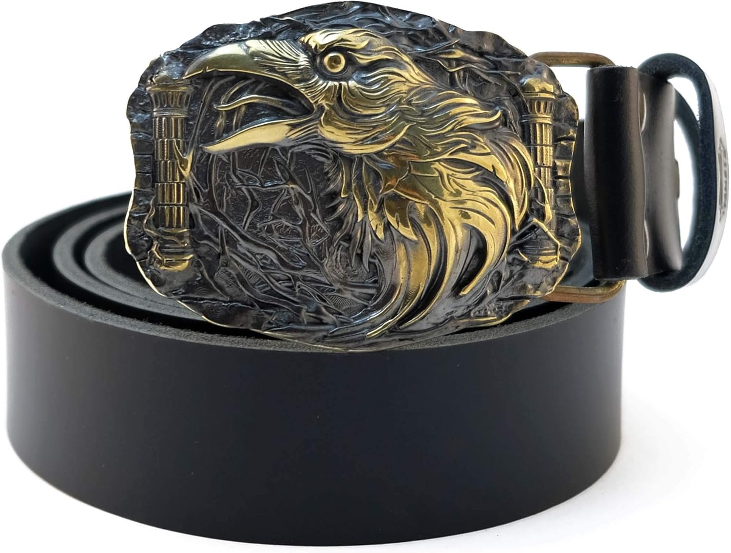 Belt buckle Odins Raven, Handmade viking Huggin And Munnin ravens solid brass belt buckle - Image 5