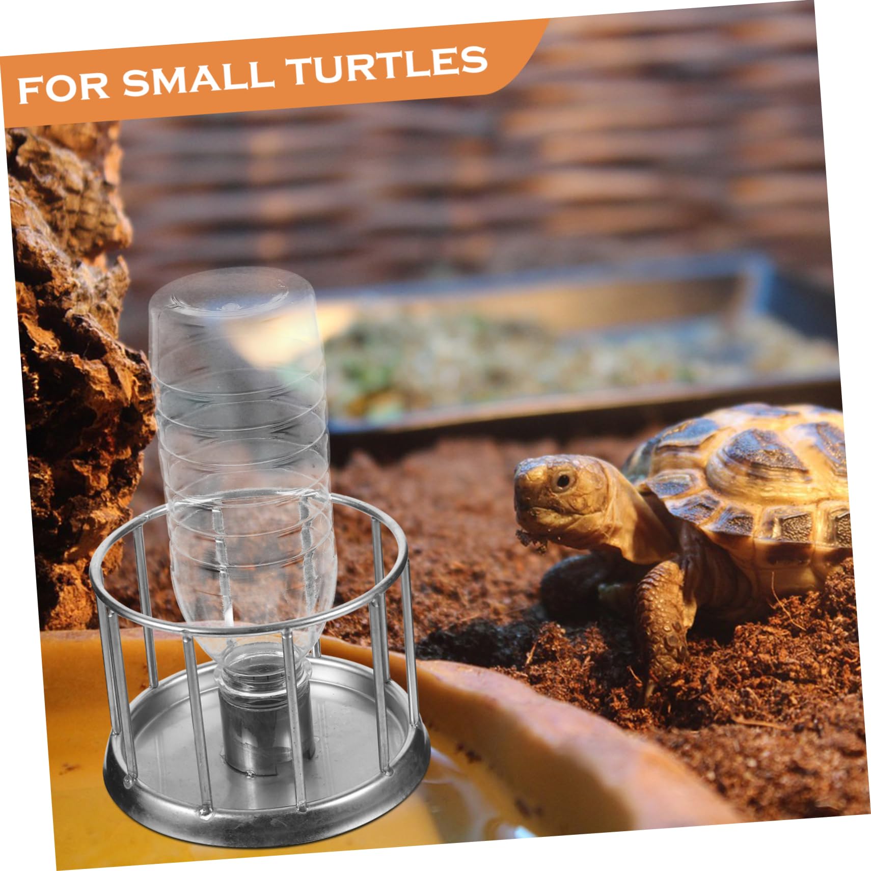 Abaodam Mini Turtle Stainless Steel Feeding Dish for Tortoise Durable Reptile Water Container Resistant Water Dispenser for Turtles Reptile Supplies