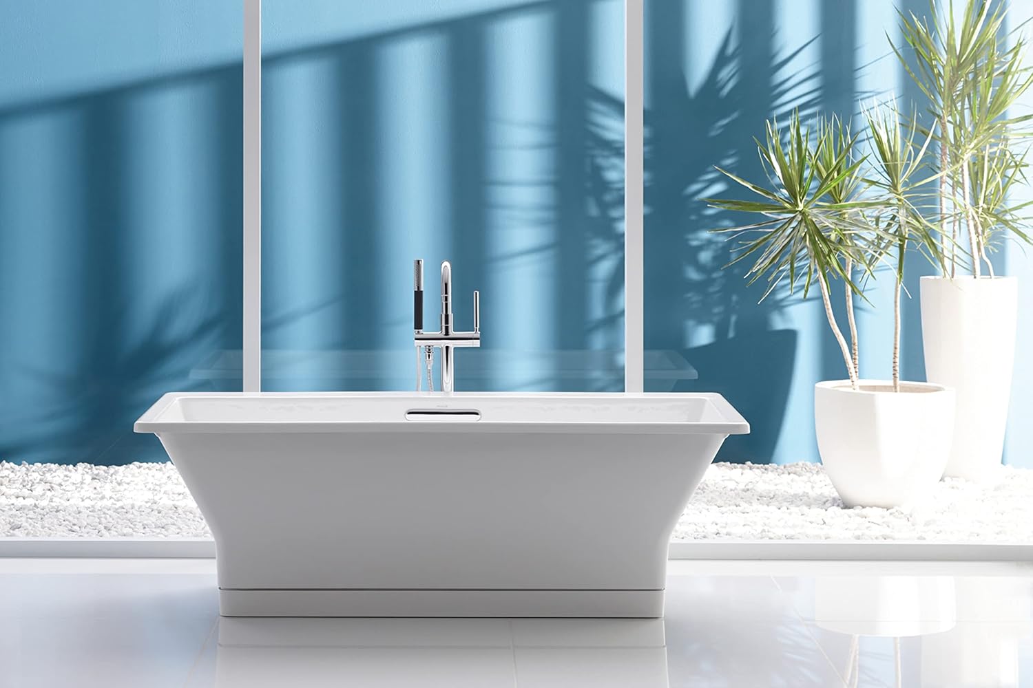 Kohler K-819-F62-0 Freestanding Bath with Brilliant Blanc Base