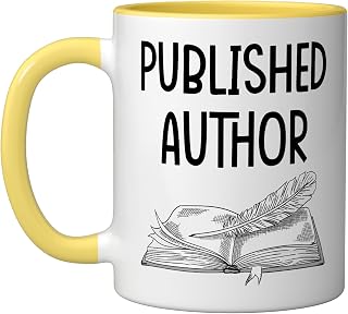 Published Author Gift – Inspirational Present for Authors Ceramic Mug, Yellow/White, 11oz