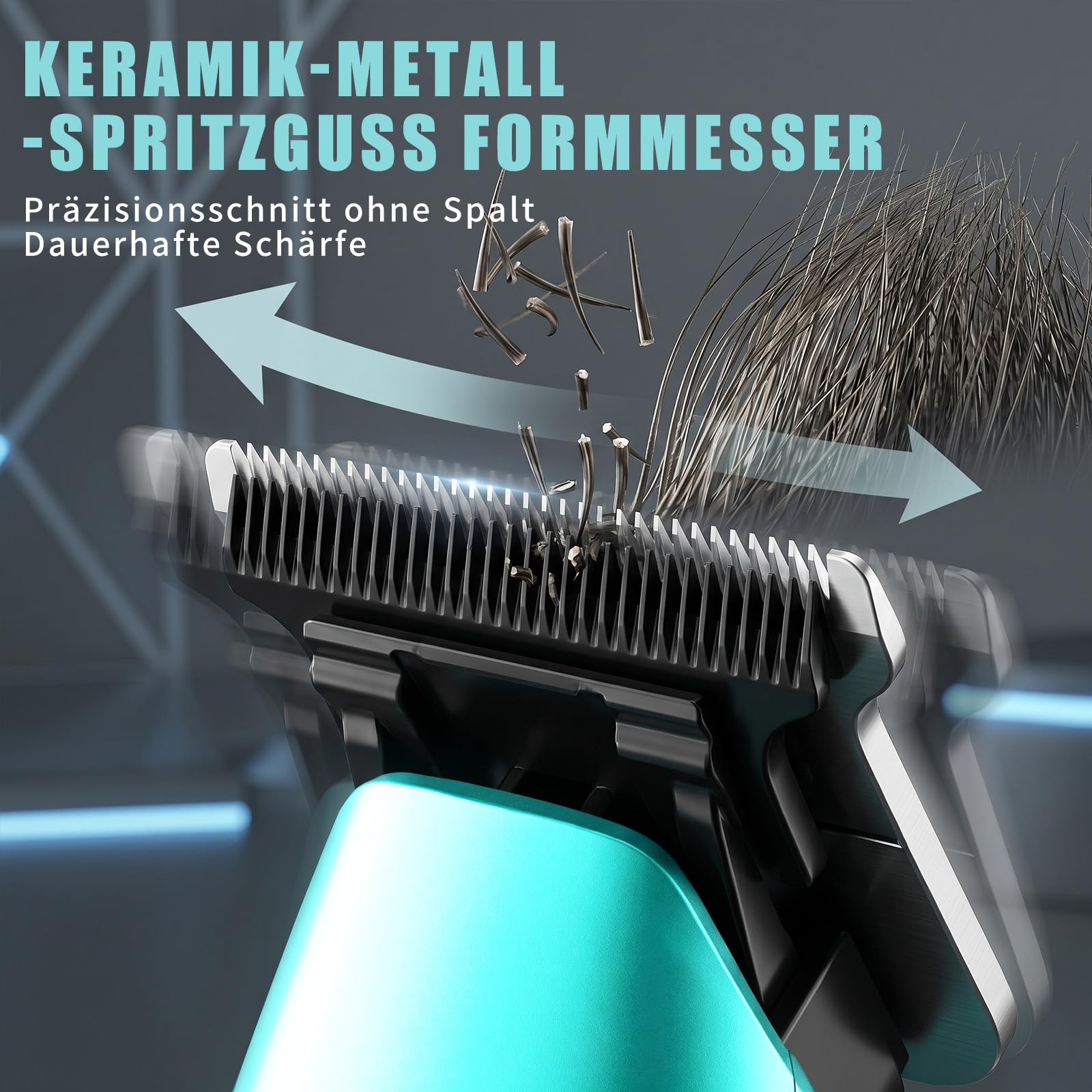 VGR 299 Konturen Haarschneidemaschine Profi, Trimmer Herren mit LED-Display | Kabelloses Haartrimmer Herren Mit Keramik-T-Klinge, 4 FüHrungskamm, 7000 U/Min Motor, 5 Geschwindigkeitsregler