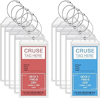 jodie Carnival Cruise Luggage Tags for Cruise Ships 2022 with Zip Seal Steel Loops Prevent Loss Waterproof PVC Clear Luggage Holders for Cruise Essentials Fit All Ships 10 Pack