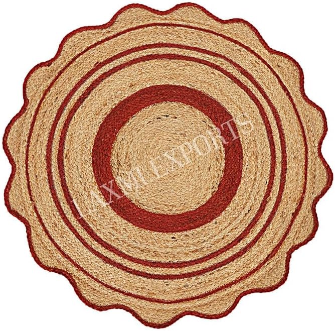 Amazon.com: Laxmi Exports 4x4, 5x5, 6x6,Feet Natural Jute Scalloped ...