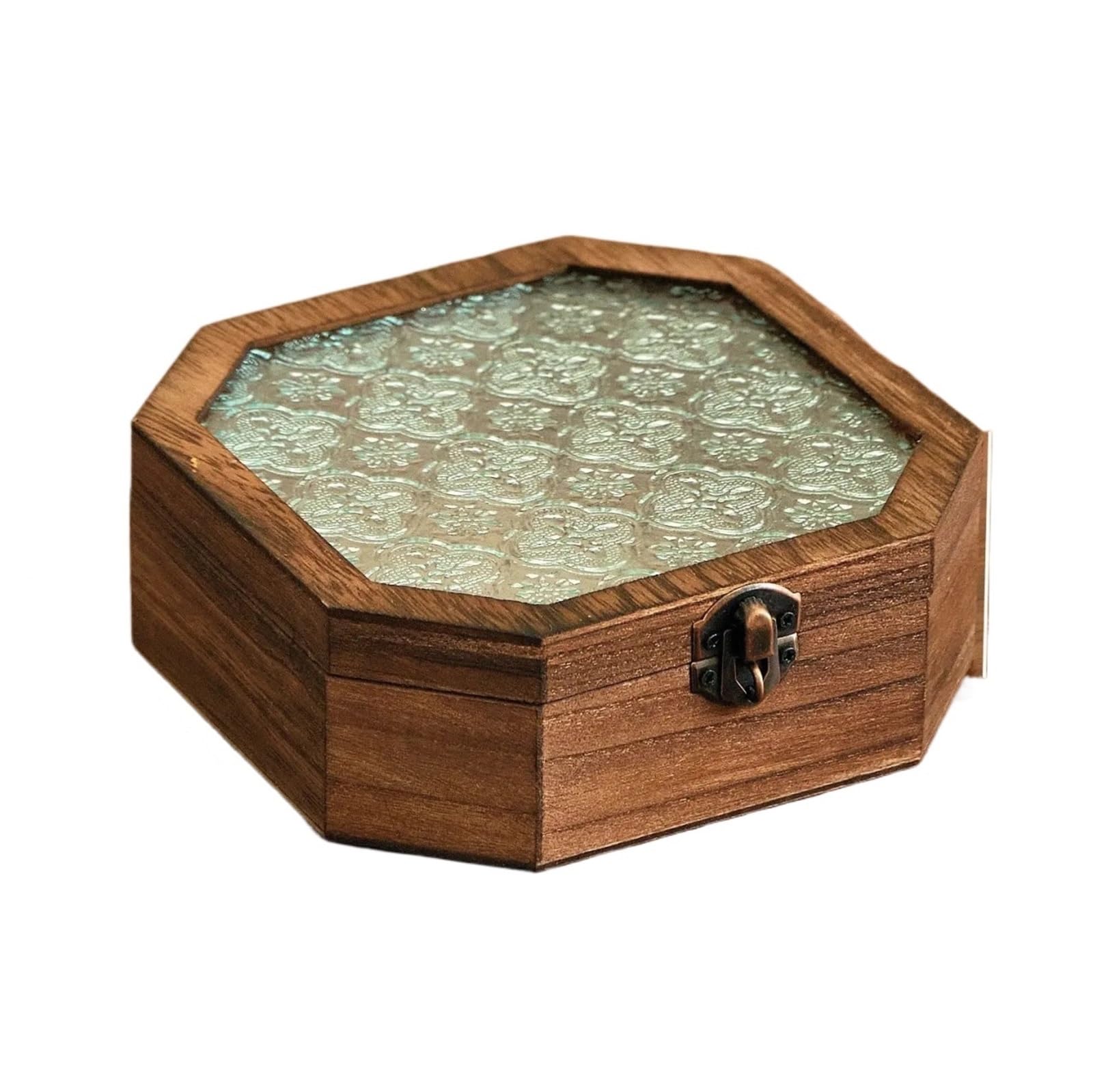 NIUSABOU Wood Jewellery Organiser, Wooden Box Flip Cover Bracelets Necklace Cases Cosmetic Trinket Organizer(S)