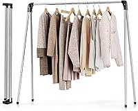 TOOLF Foldable Stainless Steel Clothes Drying Rack - Large 48.8" Capacity, Rust-Resistant, Portable Indoor/Outdoor Laundry Rack Holds 33lbs