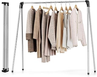 TOOLF Foldable Stainless Steel Clothes Drying Rack - Large 48.8" Capacity, Rust-Resistant, Portable Indoor/Outdoor Laundry Rack Holds 33lbs