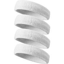 Tanluhu Sweatbands Sport Headbands for Men &amp; Women,Terry Cloth Sweat Band for Tennis, Running, Basketball, Working Out, Exercise- Athletic Sweat Cotton Headband Outdoor