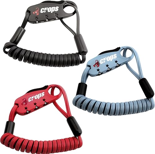 Miniatura 2 de CROPS Q-BIRO - Cable de bloqueo de bicicleta, 3 pies, negro, antirrobo de 3 dígitos con memoria de forma reiniciable, bloqueo de cable con