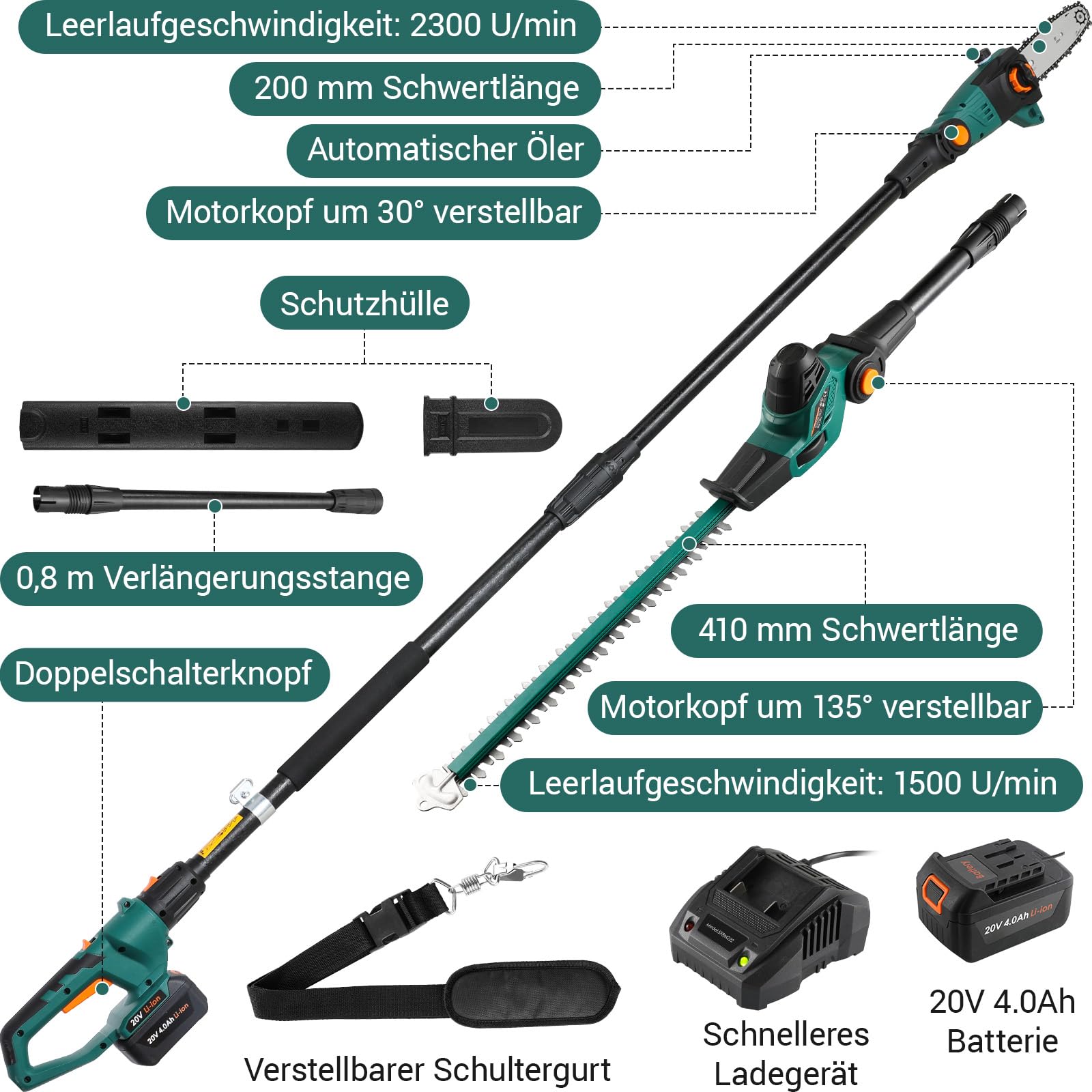 Tagliasiepi a batteria STERWINS 20V 1 batteria inclusa | Leroy Merlin