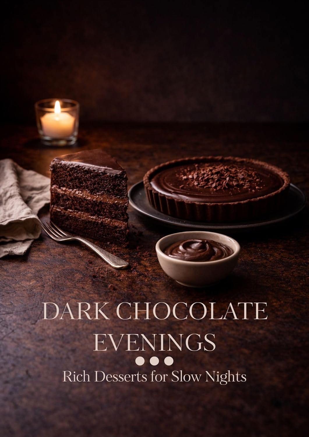 Dark Chocolate Evenings: Rich Desserts for Slow Nights, Cozy Baking, Cakes, Tarts, Brownies & Intimate Chocolate Recipes for Two      [Print Replica] Kindle Edition