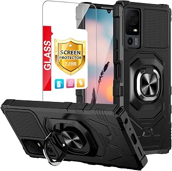 TJS for TCL 40 XL & T608DL Phone Case Lively Jitterbug Smart4 Case Black
