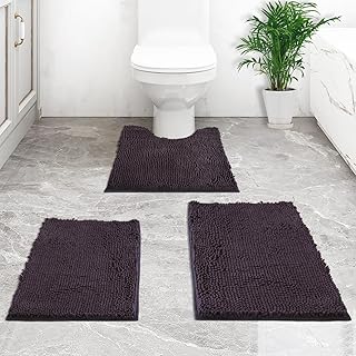 Flotstiga Bathroom Rugs Chenille, Extra Thick and Absorbent, Non-Slip, Machine Washable, Dry Quckily, Soft Cozy Plush, Use...