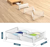 Vista 11 de Under Bed Storage Containers, Shoe Storage With Wheels, Foldable Bedroom Storage Organization with Handles, Under Bed Storage Bins Drawer For BLACK