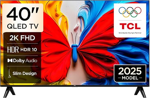 TCL 40S5K Television 40 Inch Smart TV QLED HDR 10 Google TV, Dolby Audio, Game Mode, Multiple Eye Care with Slim Design