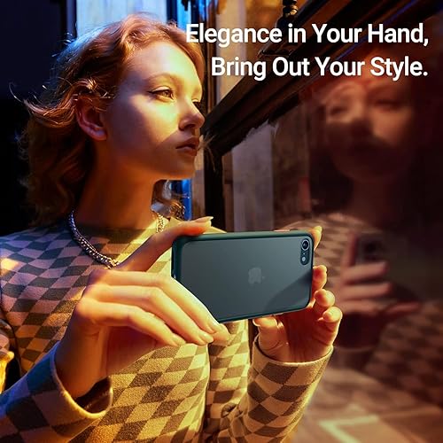 Miniatura 6 de TORRAS - Funda a prueba de golpes para iPhone SE 2022iPhone SE 2020iPhone 7, certificado de caída militar, parte trasera dura, semitransparente,